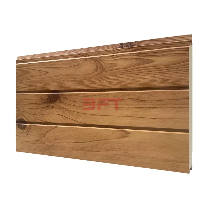 Dobbelt rillet trækornet metal sidepanel